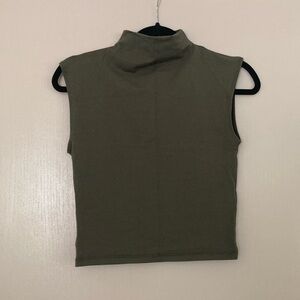 Madewell Olive Green Mock Neck Crop Tank Top S